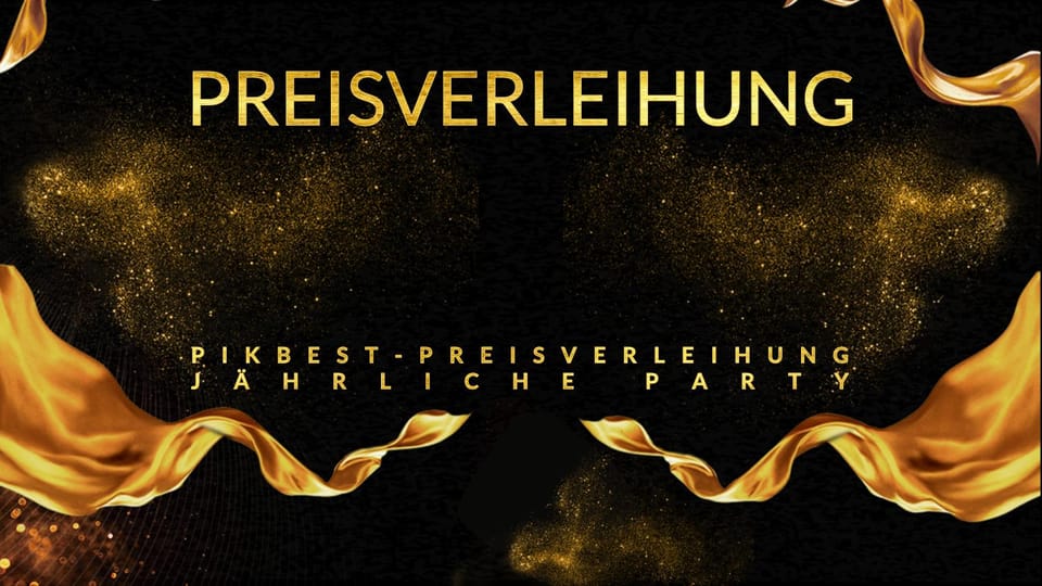 Jahrestagung Zur Verleihung Der Black Gold Simple Awards präsentation powerpoint vorlage -Seite 0