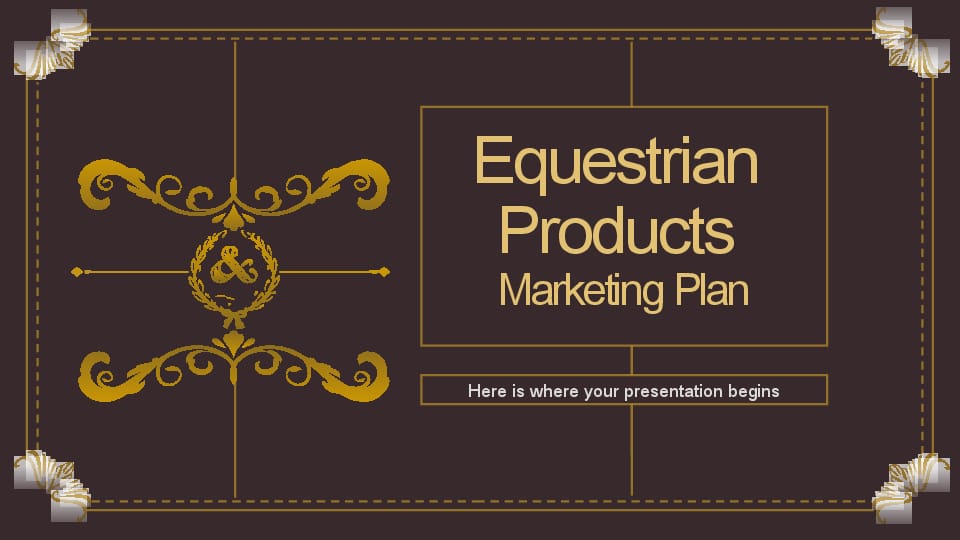 Presentation of the Marketing Plan for Equestrian Products Brown Template For Google Slides And Powerpoint -page 0