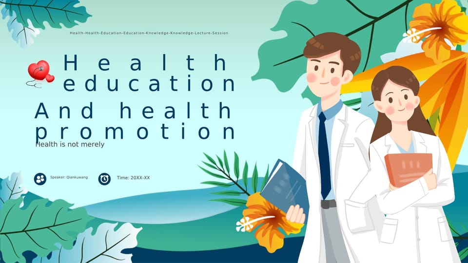 Promoting Health Education Through Eco Friendly Cartoons Template For Google Slides And Powerpoint -page 0