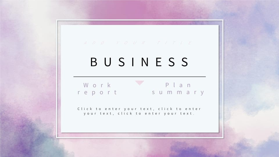 purple abstract watercolor smudge business report plan summary Template For Google Slides And Powerpoint -page 0