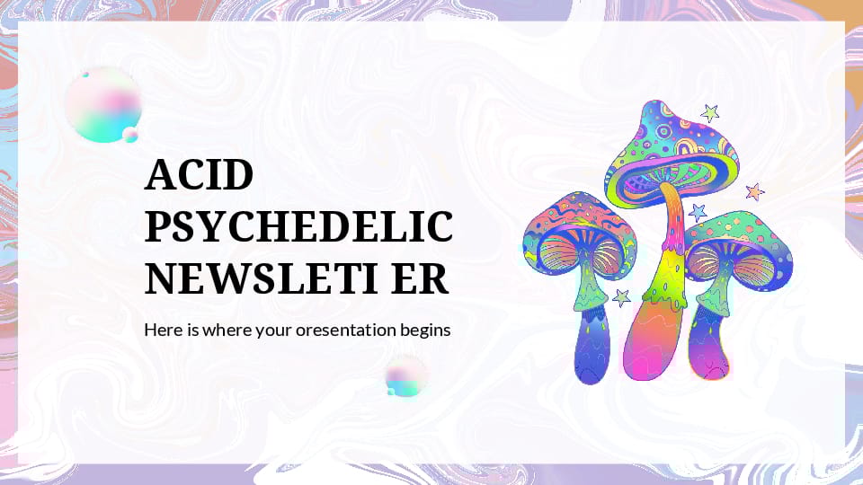 Purple Acid Psychedelic Newsletter Template For Google Slides And Powerpoint -page 0