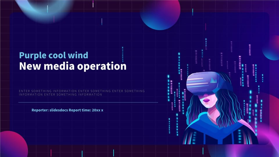 purple cool fengyuan universe new media operation plan Template For Google Slides And Powerpoint -page 0