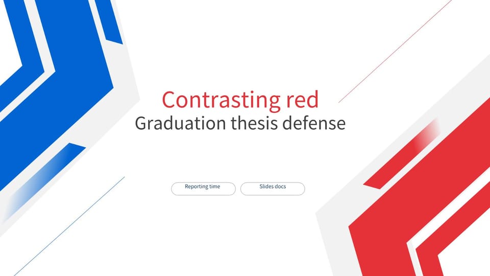 red and blue contrast color graduation thesis defense Template For Google Slides And Powerpoint -page 0