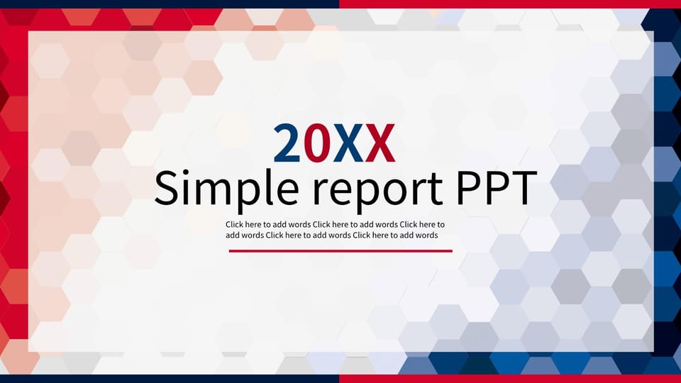 red and blue simple work report Template For Google Slides And Powerpoint -page 0