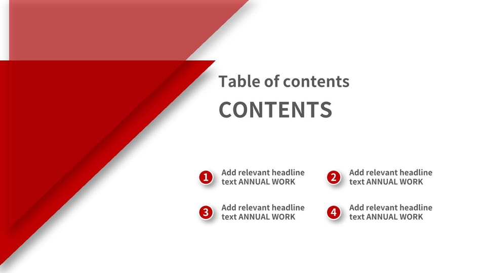red and white picture of red triangle shape diagram powerpoint background -page 0