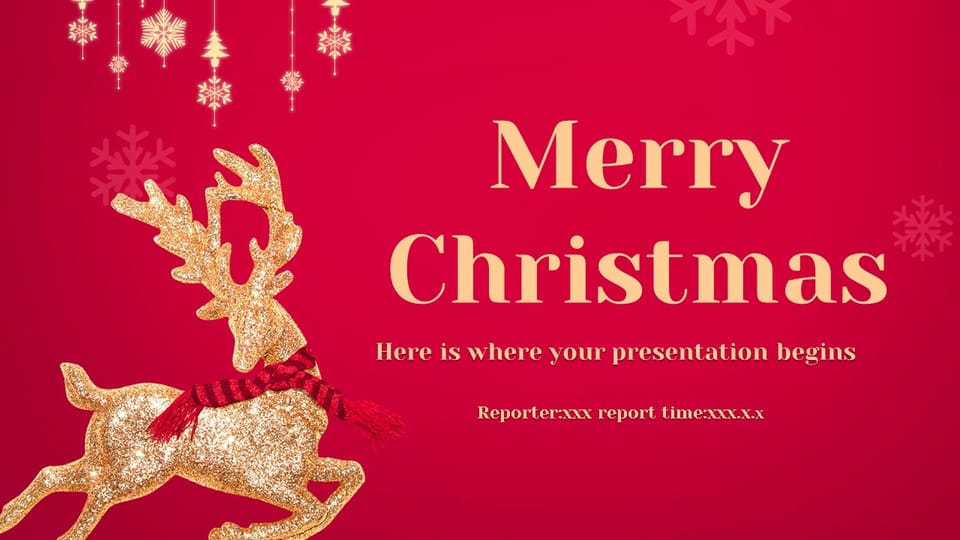 red gold christmas design Template For Google Slides And Powerpoint -page 0