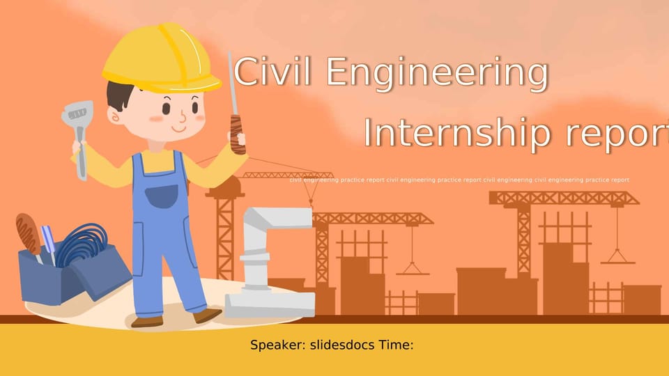 Report on Basic Civil Engineering Practices in Yellow Template For Google Slides And Powerpoint -page 0