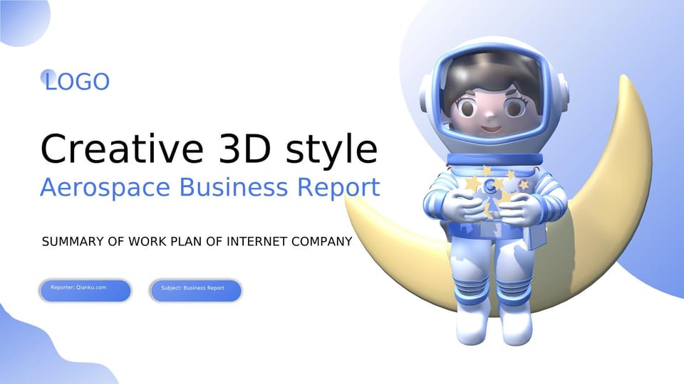 Report on Innovative 3D Aerospace Projects Template For Google Slides And Powerpoint -page 0