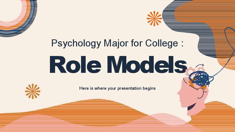 Role Models in Psychology Major for College Students with Orange Theme Template For Google Slides And Powerpoint -page 0