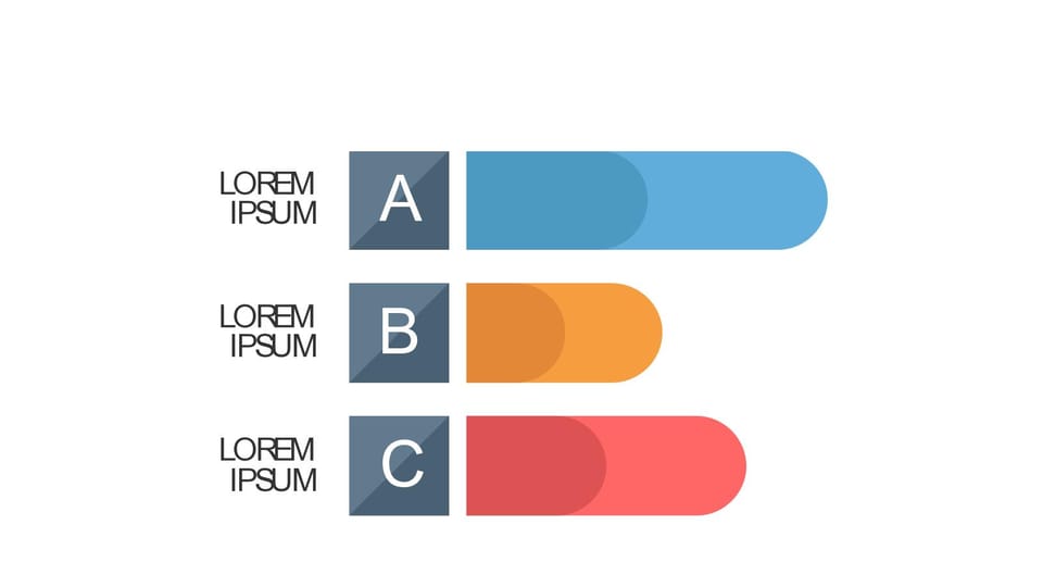set of three color bar charts with the letters powerpoint background -page 0