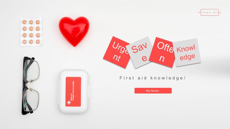 simple and practical medical first aid common sense Template For Google Slides And Powerpoint -page 0