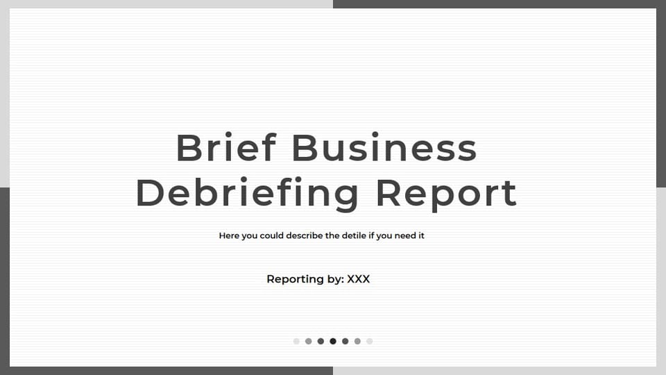 simple business black debrief report Template For Google Slides And Powerpoint -page 0