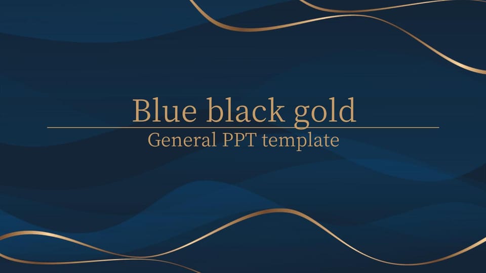 simple business blue black gold work report summary Template For Google Slides And Powerpoint -page 0