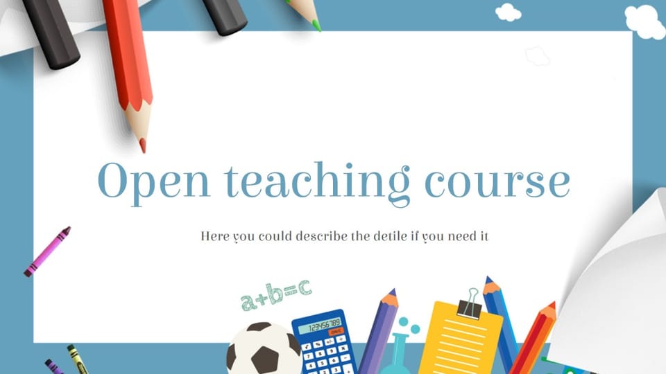 simple cartoon style teaching public courseware teacher Template For Google Slides And Powerpoint -page 0