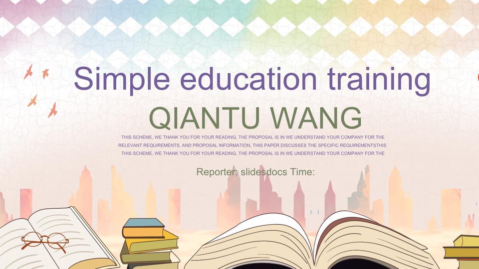 simple education and training courseware Template For Google Slides And Powerpoint -page 0