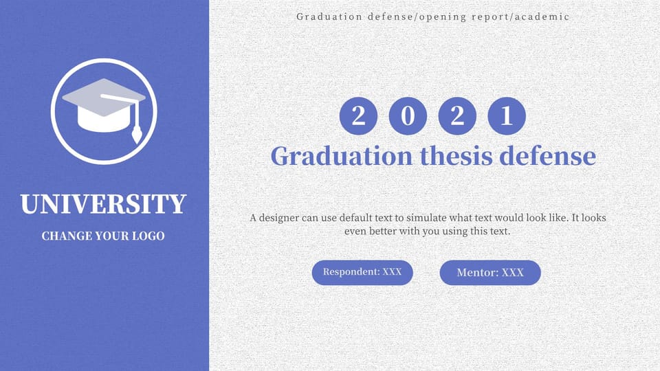 simple graduation defense opening report Template For Google Slides And Powerpoint -page 0