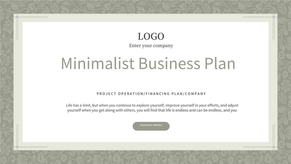 simple pattern business plan Template For Google Slides And Powerpoint -page 0