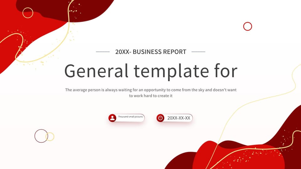 simple red work report Template For Google Slides And Powerpoint -page 0