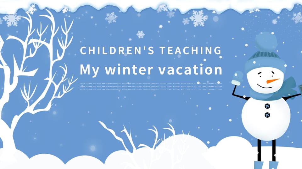 simple winter my winter vacation life general Template For Google Slides And Powerpoint -page 0