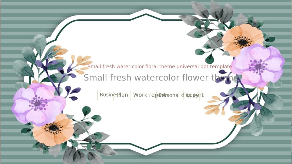 Small Fresh Watercolor Flowers Template For Google Slides And Powerpoint -page 0