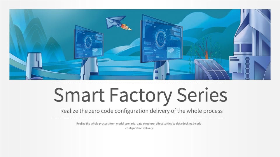 smart factory series solutions blue orange Template For Google Slides And Powerpoint -page 0