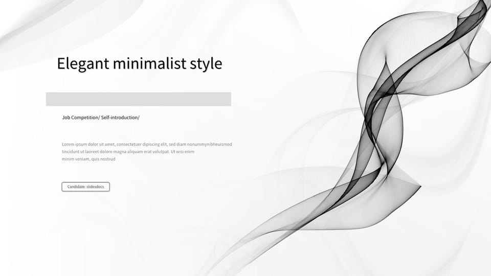 smoke art elegant and minimalist style job competition self introduction Template For Google Slides And Powerpoint -page 0