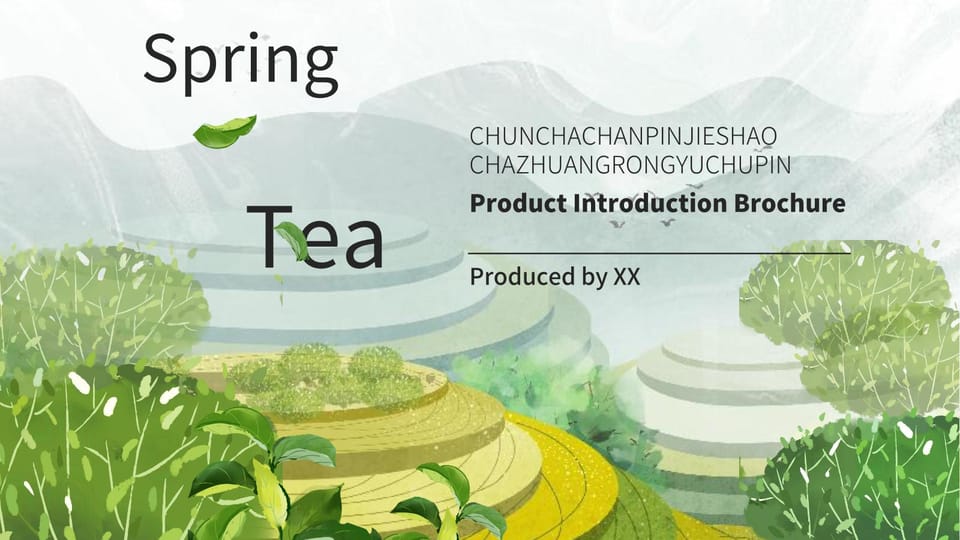 spring green releases spring tea product introduction brochure Template For Google Slides And Powerpoint -page 0