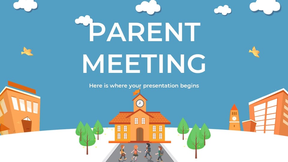parent teacher meetings education training Template For Google Slides And Powerpoint -page 0