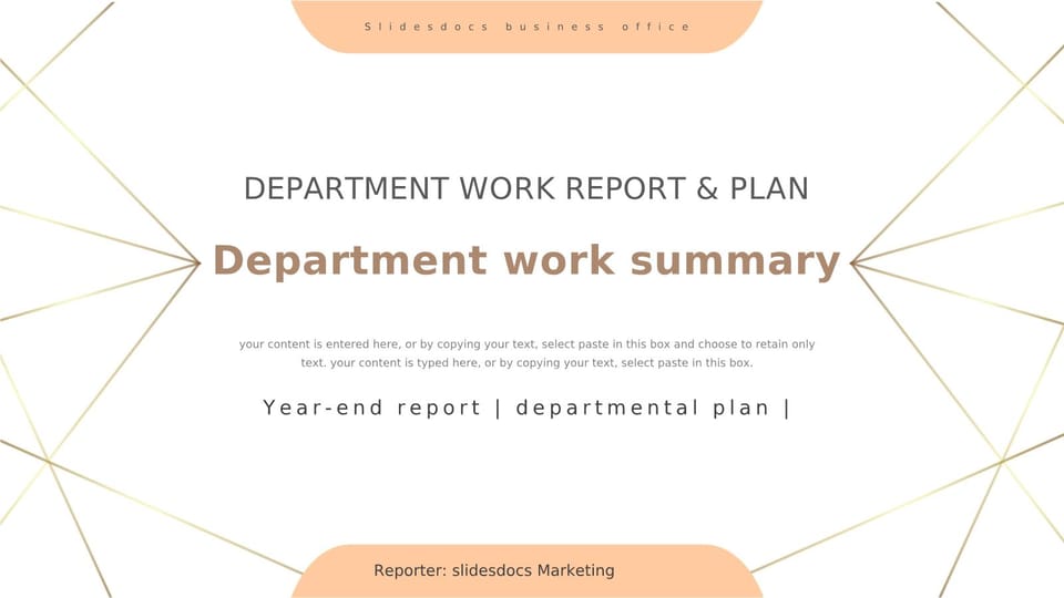 Summary of Wind Department's Year End Report with Simplicity Template For Google Slides And Powerpoint -page 0