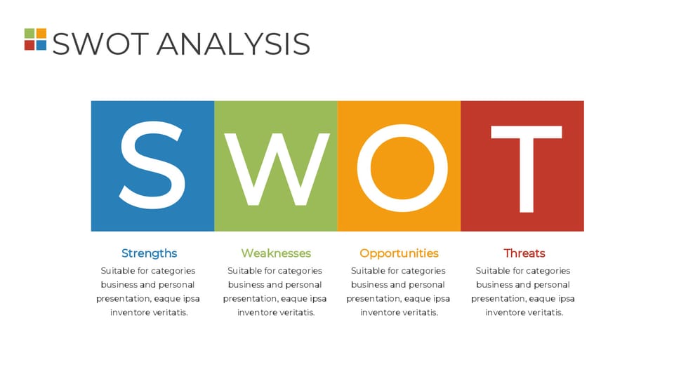 swot diagram is shown with the words swot on it powerpoint background -page 0
