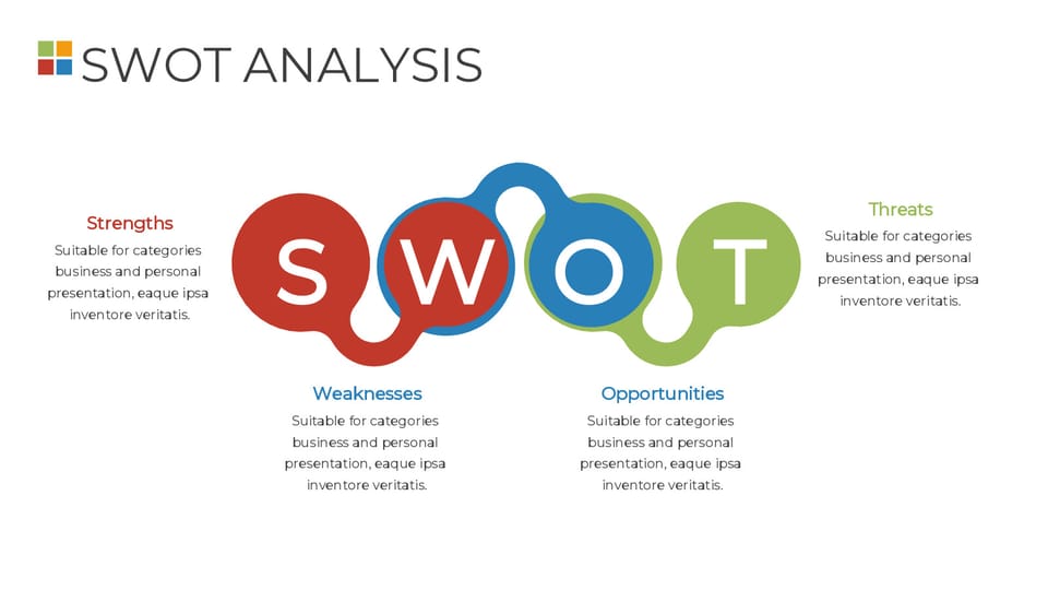swot diagram with the words swot on it powerpoint background -page 0