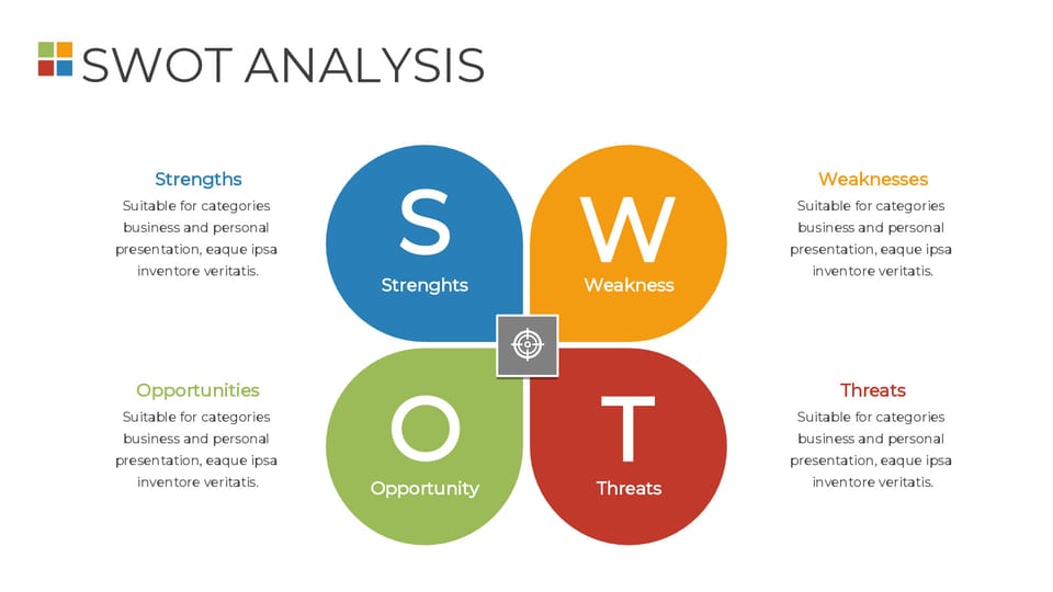 swot diagram with the words swot on it powerpoint background -page 0