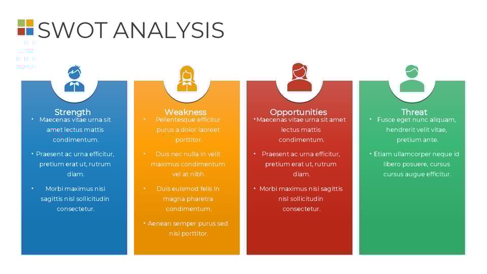 swot diagram with three different levels of swot powerpoint background -page 0