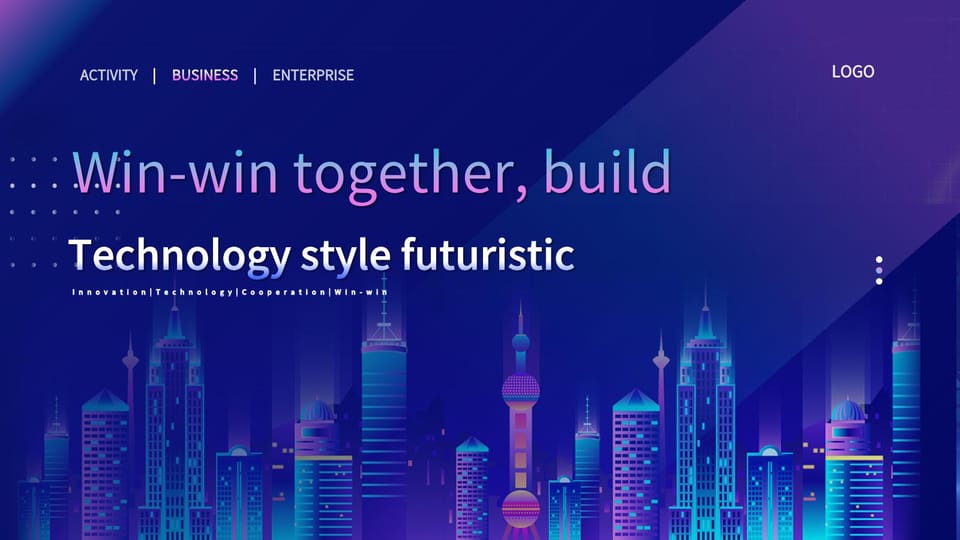 technology style futuristic business plan Template For Google Slides And Powerpoint -page 0