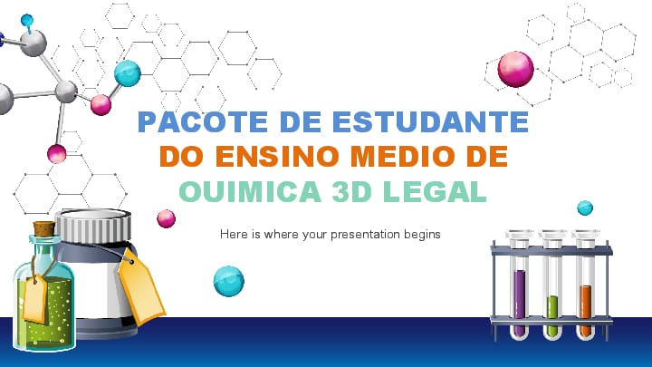 The Blue Pack for Middle School Students Learning 3D Chemistry Template For Google Slides And Powerpoint -page 0