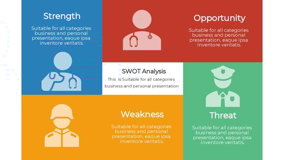 the swot diagram shows four different types of swot powerpoint background -page 0