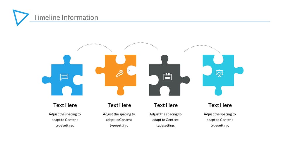 three puzzle pieces with the text powerpoint background -page 0