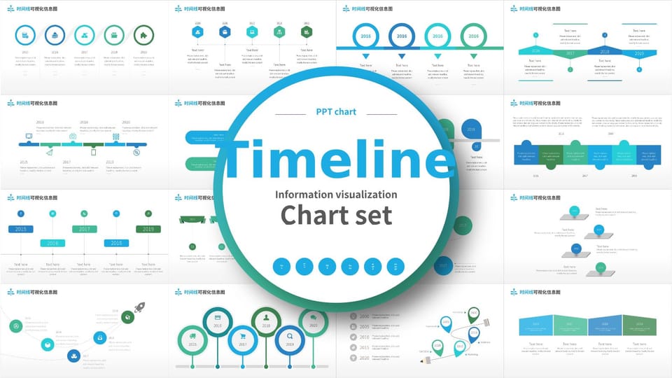 Timeline of Timely Information Using the Green Chart Template For Google Slides And Powerpoint -page 0