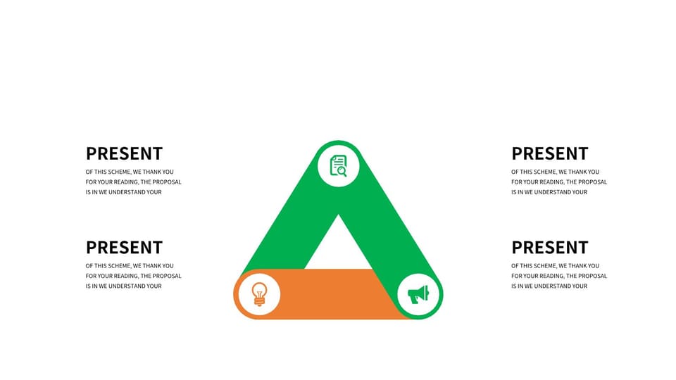 triangle with green and orange triangle powerpoint background