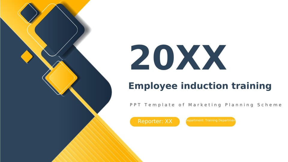 Versatile Modern Flat Staff Induction and Training with Red and Yellow Branding Template For Google Slides And Powerpoint -page 0