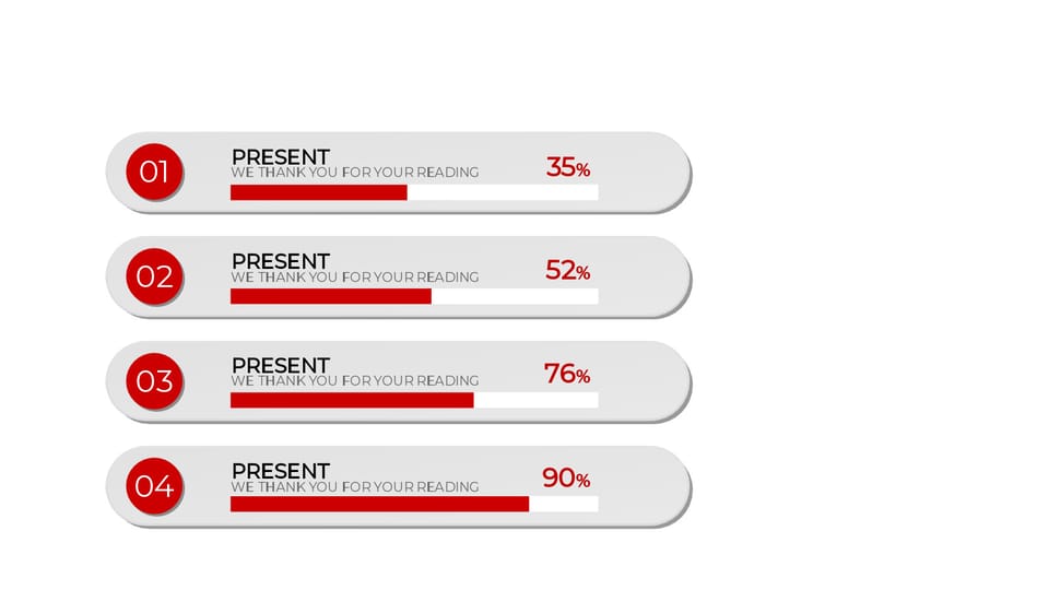 white and red bar chart with the percentages of people powerpoint background -page 0