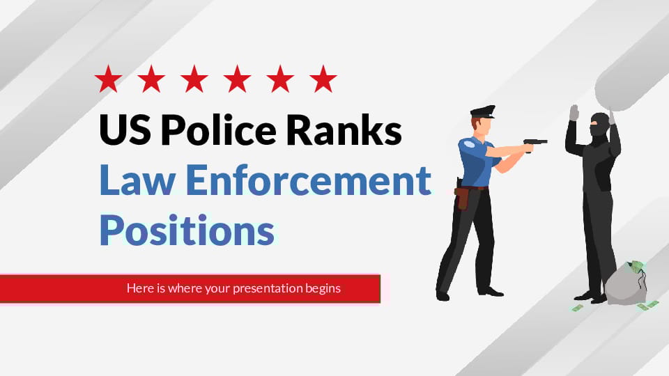 White US Police Ranks A Guide to Law Enforcement Positions Template For Google Slides And Powerpoint -page 0