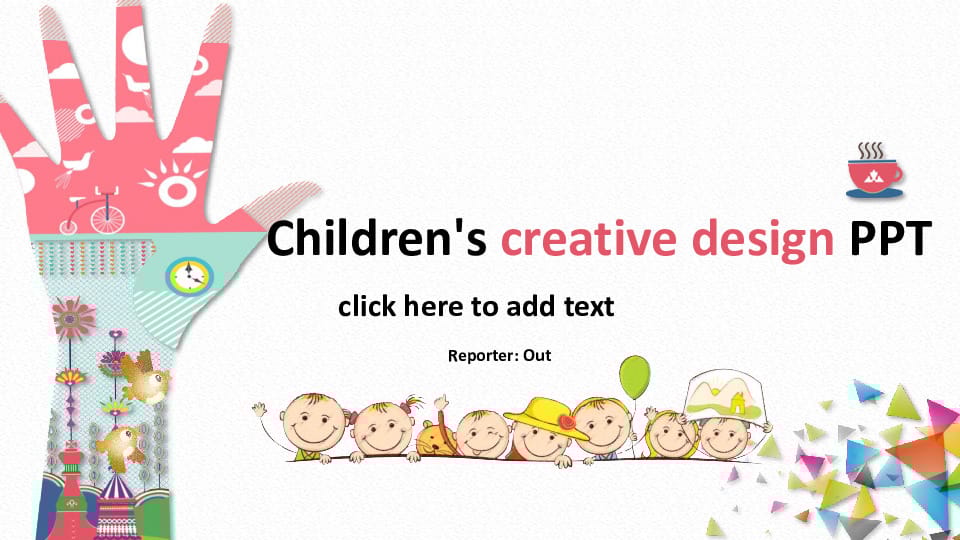cute children product release creative flat cartoon Template For Google Slides And Powerpoint -page 0