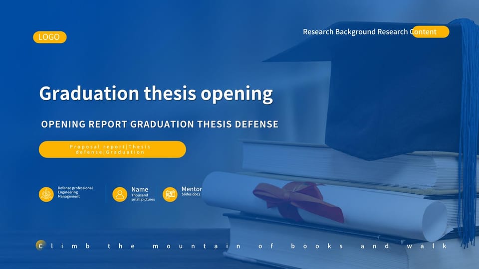 yellow and blue simple academic defense general Template For Google Slides And Powerpoint -page 0