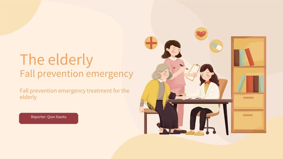 yellow elderly fall prevention emergency treatment Template For Google Slides And Powerpoint -page 0
