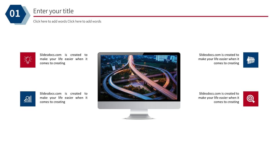 red and blue simple work report Template For Google Slides And Powerpoint -page 6