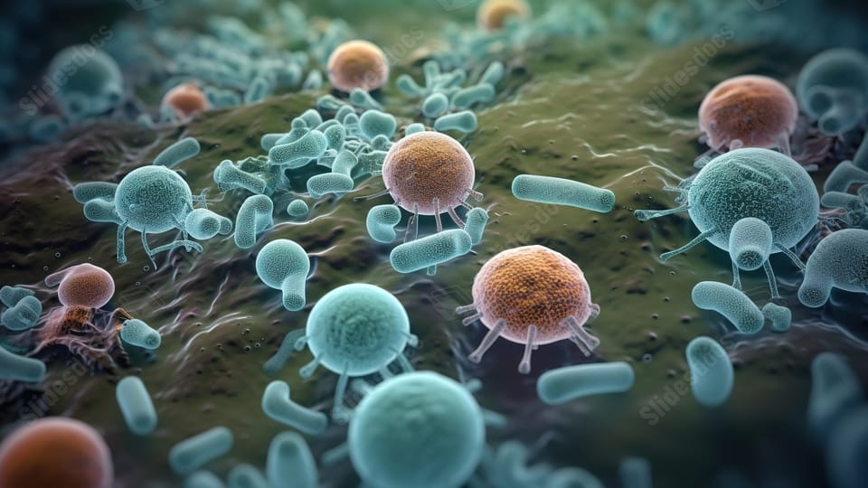 a group of bacteria in a field powerpoint background