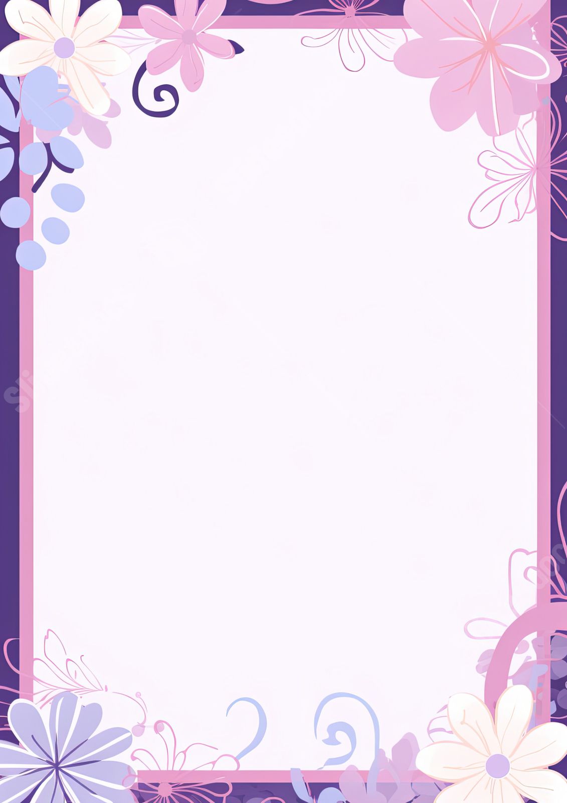 abstract background frame flowers word template