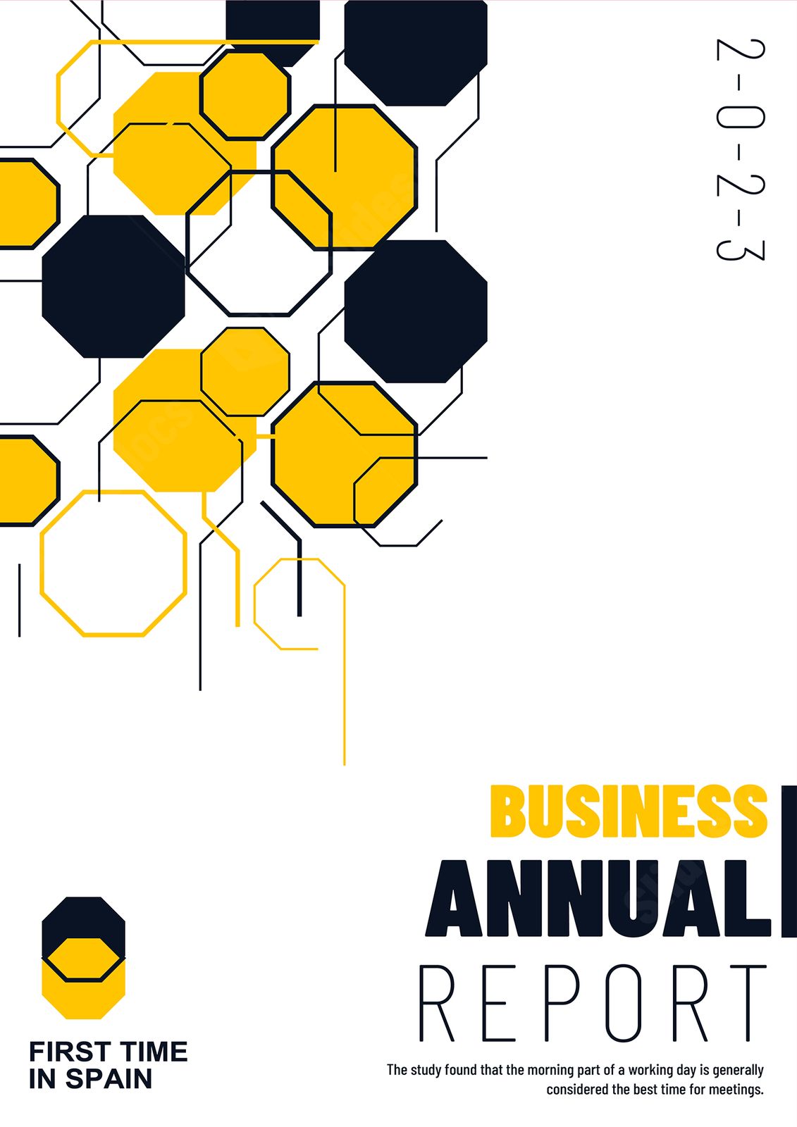 annual report cover with geometric elements word template
