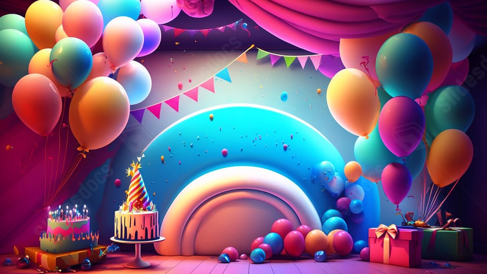happy birthday party balloon decoration powerpoint background